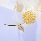 Dandelion Copper Zircon Brooch Wedding Accessories