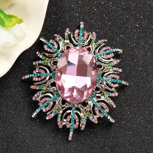 Retro Rhinestone Crystal Brooch Pin Wedding Corsage for Women