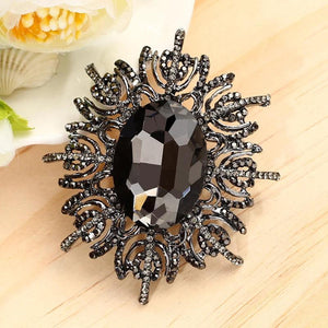 Retro Rhinestone Crystal Brooch Pin Wedding Corsage for Women