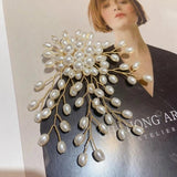 Exaggerated Pearl Flower Brooch Pin Wedding Bouquet Jewelry