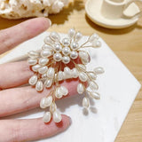 Exaggerated Pearl Flower Brooch Pin Wedding Bouquet Jewelry