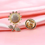 Sunflower Brooch Women's Mini Belt Buckle Dress Anti-Exposure Buckle
