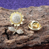 Sunflower Brooch Women's Mini Belt Buckle Dress Anti-Exposure Buckle