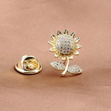 Sunflower Brooch Women's Mini Belt Buckle Dress Anti-Exposure Buckle