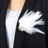 Crystal Feather Brooch Pin Retro Style Femininity Brooch