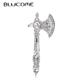 Enamel Silver Ax Shape Brooch