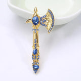 Enamel Silver Ax Shape Brooch