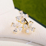 Unique Flower Zircon Brooch Pin for Women Clothing Accessory