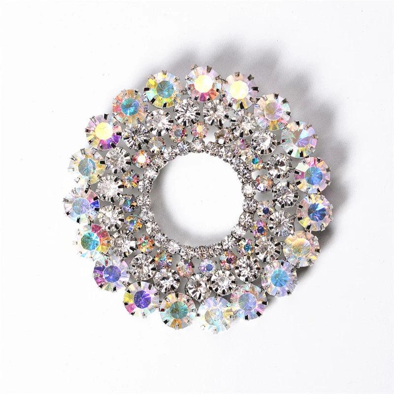Garland Brooch Austrian Crystal Round Jewelry for Prom Party Wedding