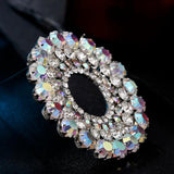 Garland Brooch Austrian Crystal Round Jewelry for Prom Party Wedding