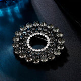 Garland Brooch Austrian Crystal Round Jewelry for Prom Party Wedding