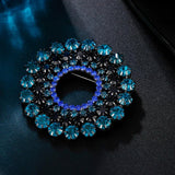 Garland Brooch Austrian Crystal Round Jewelry for Prom Party Wedding