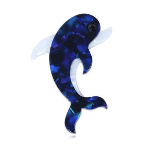 Acrylic Sharks Brooch Pin Dolphins Fish Animal Pins For Women Kids