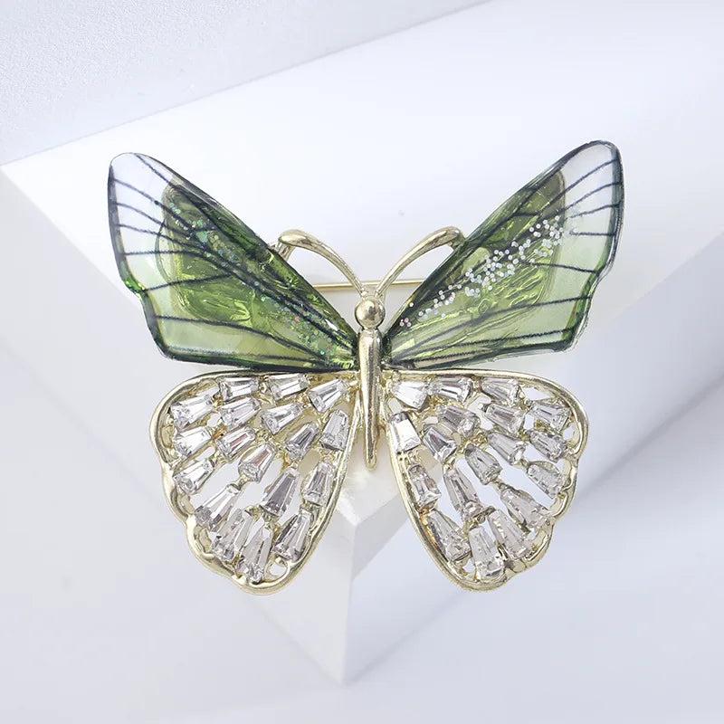 Shining Gradient Wings Butterfly Brooches Women Top Office Party Pins