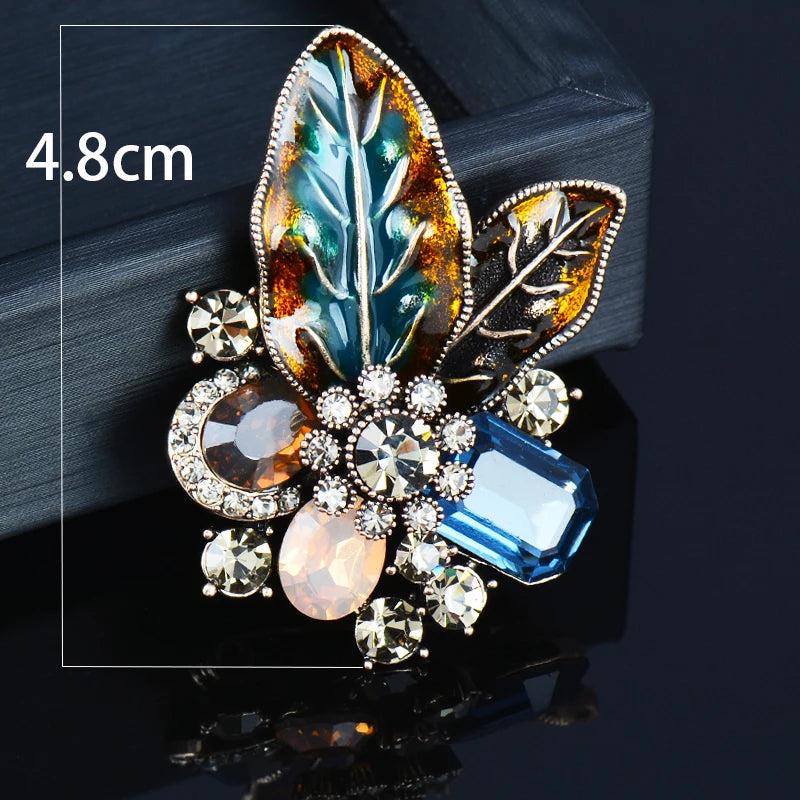 Retro Natural Stones Big Brooch Pin Jewelry 149 KO1