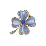 Korean-style Four-leaf Clover Brooch Opal Silk Towel Dual-use Accessories Suit