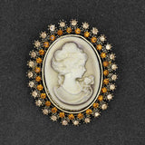 Vintage Beauty Rhinestone Crystal Head Brooch