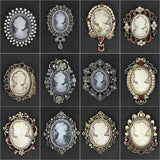 Vintage Beauty Rhinestone Crystal Head Brooch