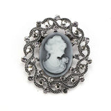 Vintage Beauty Rhinestone Crystal Head Brooch