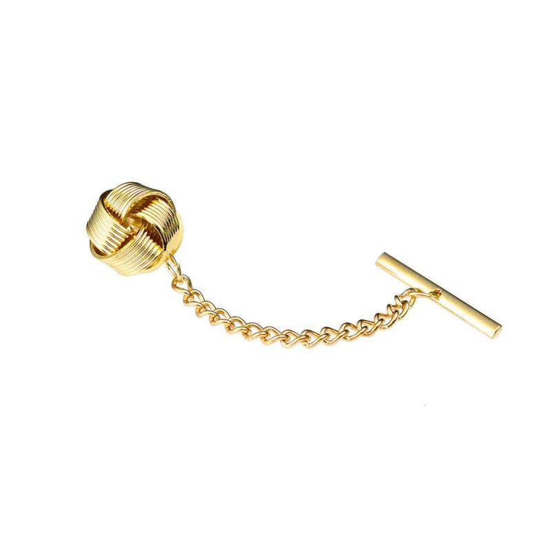 Copper Men Suit Shirts Tie Pin Collar Buckles Woven Brooch Business Accessories