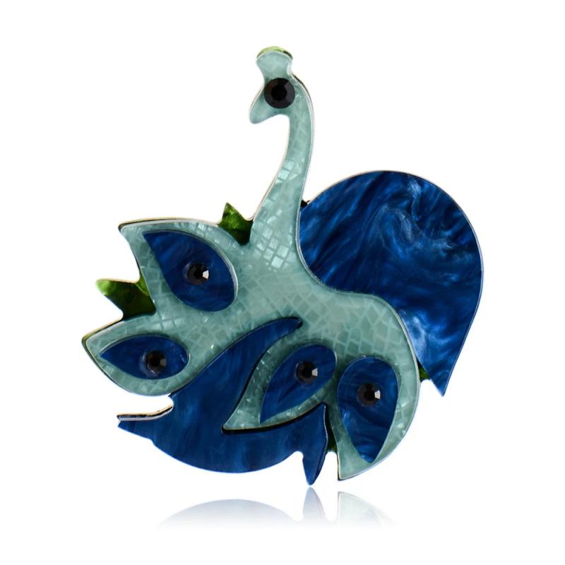 Vivid Peacock Shape Brooch Acrylic Animal Brooches