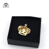 8mm Freshwater Pearl Brooch Pin with Rhinestone Inlaid Crown Pendant