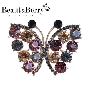 Beaut&Berry Rhinestone Butterfly Brooch Women's Party Office Pin Brooch