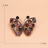 Beaut&Berry Rhinestone Butterfly Brooch Women's Party Office Pin Brooch