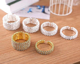 Big Crystal Cuff Bangles Silver Plated Women Bracelet