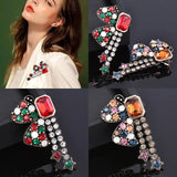 Red Green Blue Square Cubic Zircon Bowknot Brooch Pin For Women Party Jewelry