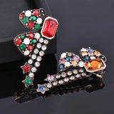 Red Green Blue Square Cubic Zircon Bowknot Brooch Pin For Women Party Jewelry