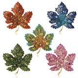 Women Rhinestone Maple Leaf Pins