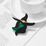 Green Skin Witch Brooches Cartoon Figure Lapel Badges