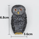 FishSheep Big Owl Brooch Pins Resin Animal Birds Hijab Clothing Accessory
