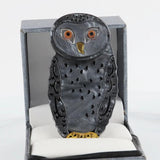 FishSheep Big Owl Brooch Pins Resin Animal Birds Hijab Clothing Accessory