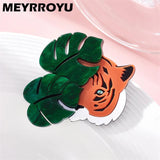 Leaf Tiger Shape Brooch Acrylic Party Accessories Gift