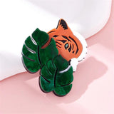 Leaf Tiger Shape Brooch Acrylic Party Accessories Gift