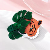 Leaf Tiger Shape Brooch Acrylic Party Accessories Gift