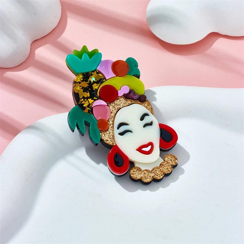 Lady Fruit Headdress Brooches Women's Acrylic Material Birthday Party Accessory