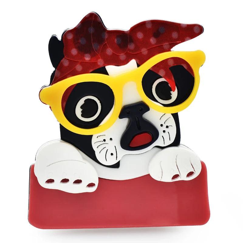Cute Dog Brooches Acrylic Puppy Brooch Pins for Women