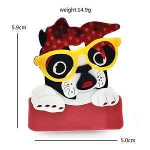 Cute Dog Brooches Acrylic Puppy Brooch Pins for Women
