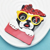 Cute Dog Brooches Acrylic Puppy Brooch Pins for Women