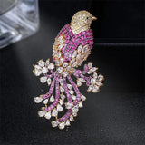 Gold-plated Bird Brooch, Lady Jewelry for Coat Scarf, Animal Pin