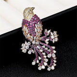 Gold-plated Bird Brooch, Lady Jewelry for Coat Scarf, Animal Pin