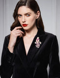 Gold-plated Bird Brooch, Lady Jewelry for Coat Scarf, Animal Pin