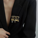 Pearl Tassel Camellia No. 5 Brooch for Autumn Coat Decoration