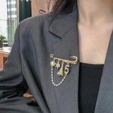 Pearl Tassel Camellia No. 5 Brooch for Autumn Coat Decoration