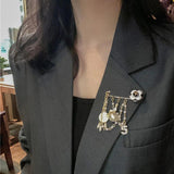 Pearl Tassel Camellia No. 5 Brooch for Autumn Coat Decoration