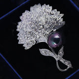 Pearl Dandelion Breast Flower Brooch