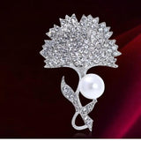 Pearl Dandelion Breast Flower Brooch